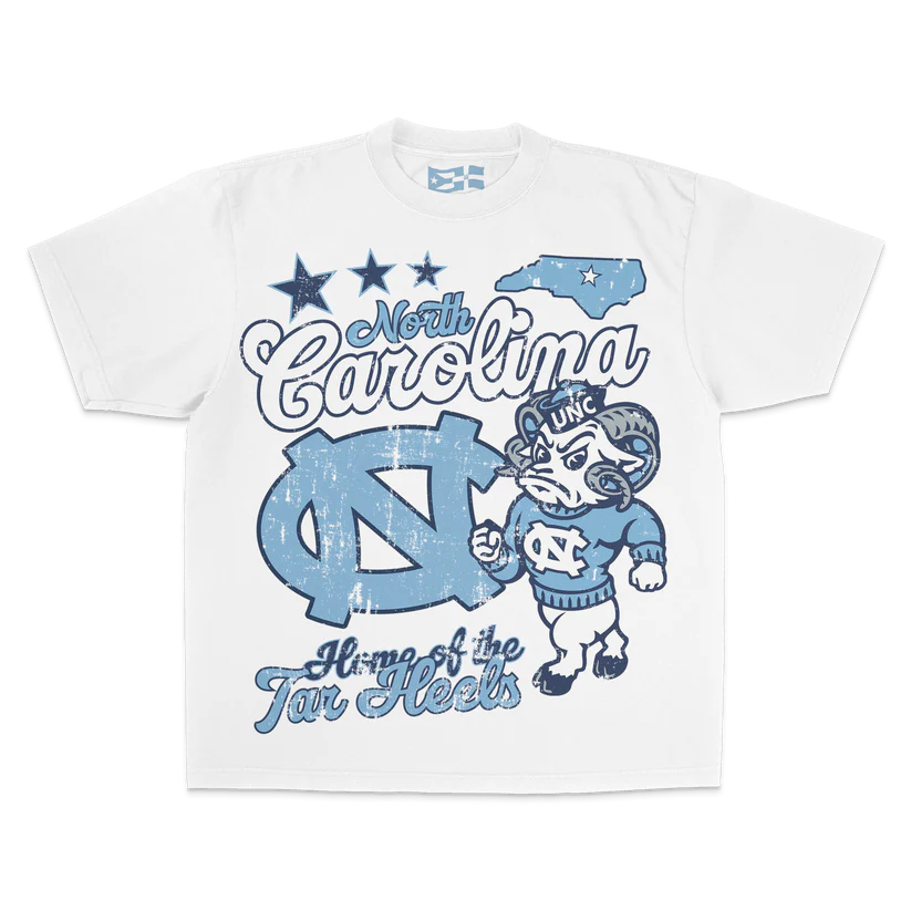 UNC The heels WHITE tee