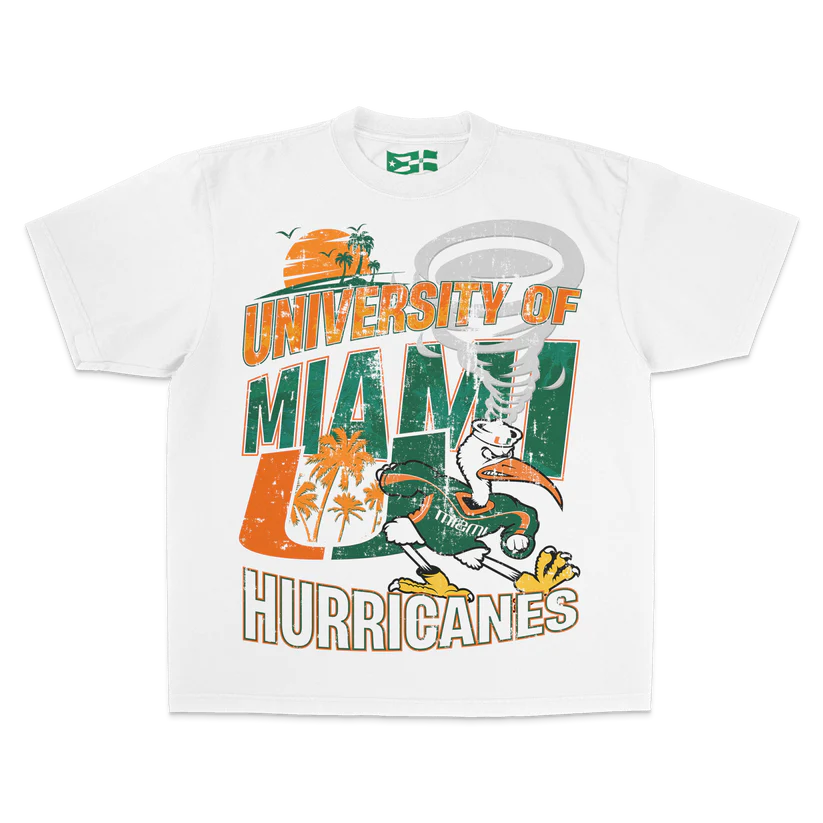 WHITE-MIAMI hurricane tee